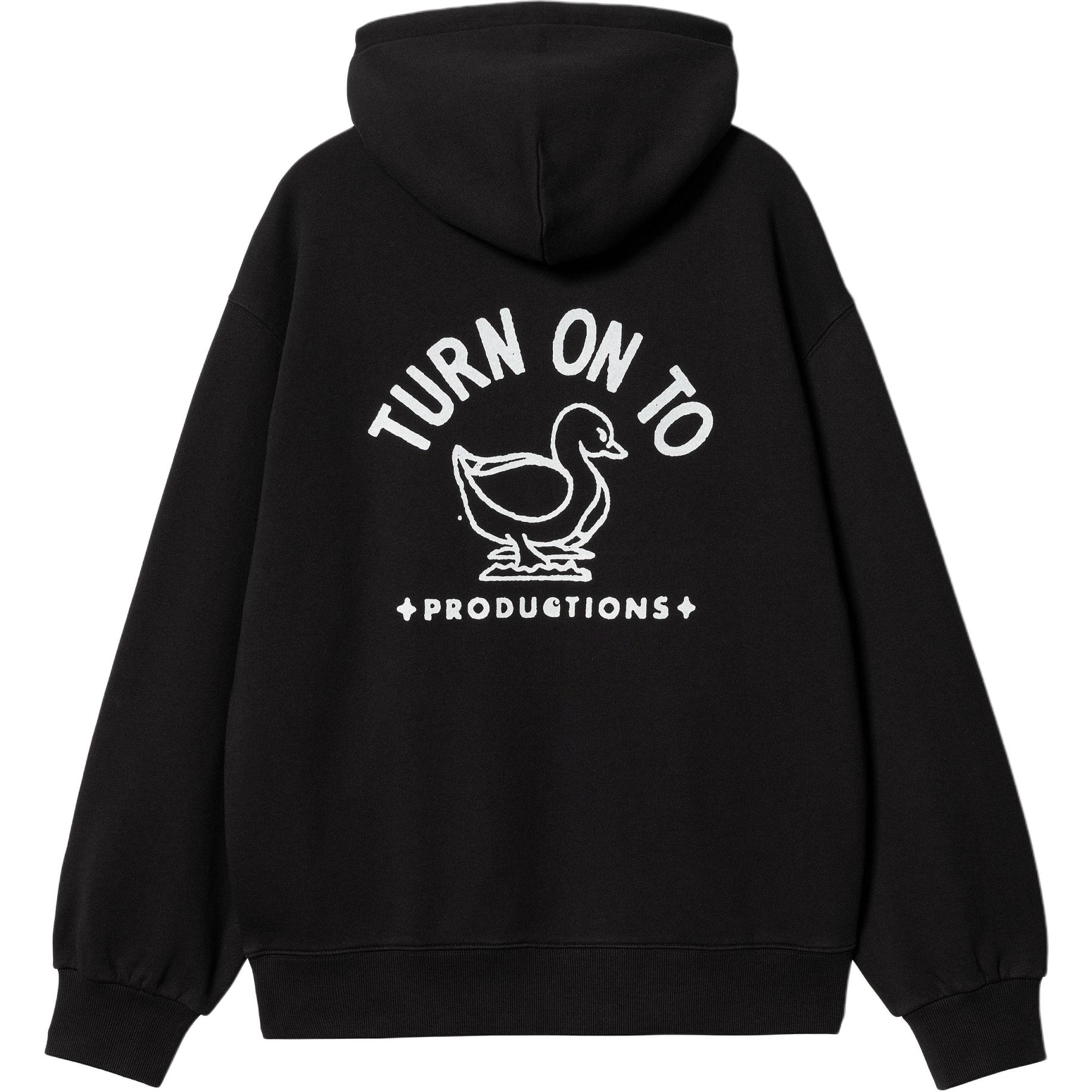 Carhartt WIP Hooded Stamp Pullover Hoodie Black Unisex Casual Sweatshirt I033621-0D2-06