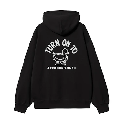 Carhartt WIP Hooded Stamp Pullover Hoodie Black Unisex Casual Sweatshirt I033621-0D2-06