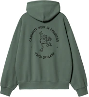 Carhartt WIP Hooded Stamp Sweat Duck Green Unisex Pullover Hoodie I033621-2B1-06 Carhartt WIP Hooded Stamp Sweat Duck Green Unisex Pullover Hoodie I033621-2B1-06