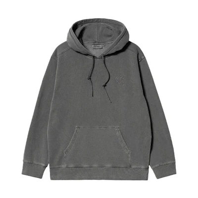 Carhartt WIP Hooded Verse Patch Sweatshirt Gray Hoodie with Large Logo I030639-0WG-GD