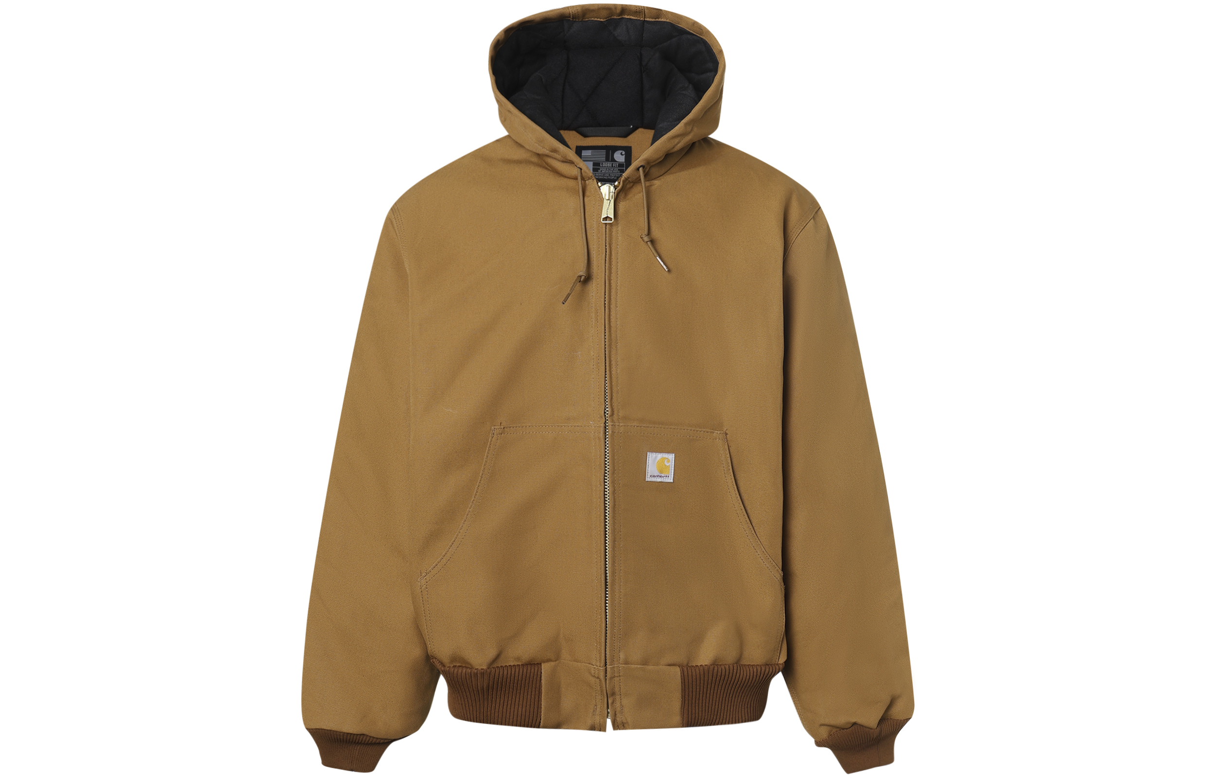 Carhartt WIP J140 Duck Active Jacket Loose Fit Colorblock Insulated Hoodie Mens J140