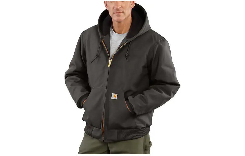 Details for Carhartt WIP J140 Jaket Hoodie Flannel Lined Active Jac Firm Duck - Hangat, Santai 106673