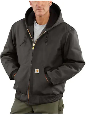 Carhartt WIP J140 Jaket Hoodie Flannel Lined Active Jac Firm Duck - Hangat, Santai 106673 Details for Carhartt WIP J140 Jaket Hoodie Flannel Lined Active Jac Firm Duck - Hangat, Santai 106673