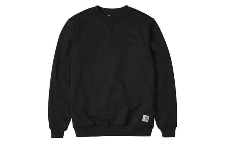 Carhartt WIP K124 Black Unisex Crewneck Sweatshirt Plain Logo Design K124-BLK