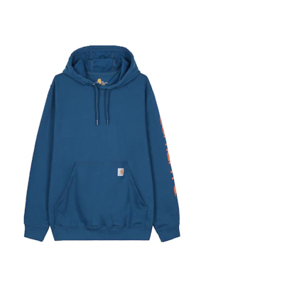 Carhartt WIP K288 Logo Print Fleece Hoodie Unisex - Blue K288-475