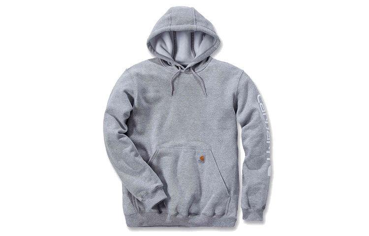 Carhartt WIP K288 Logo Print Fleece Sweatshirt Winter Casual - Light Grey K288-HGY
