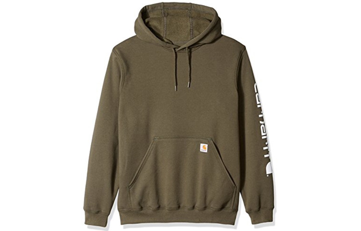Carhartt WIP K288 Logo Printed Fleece Sweatshirt Unisex Army Green K288-316