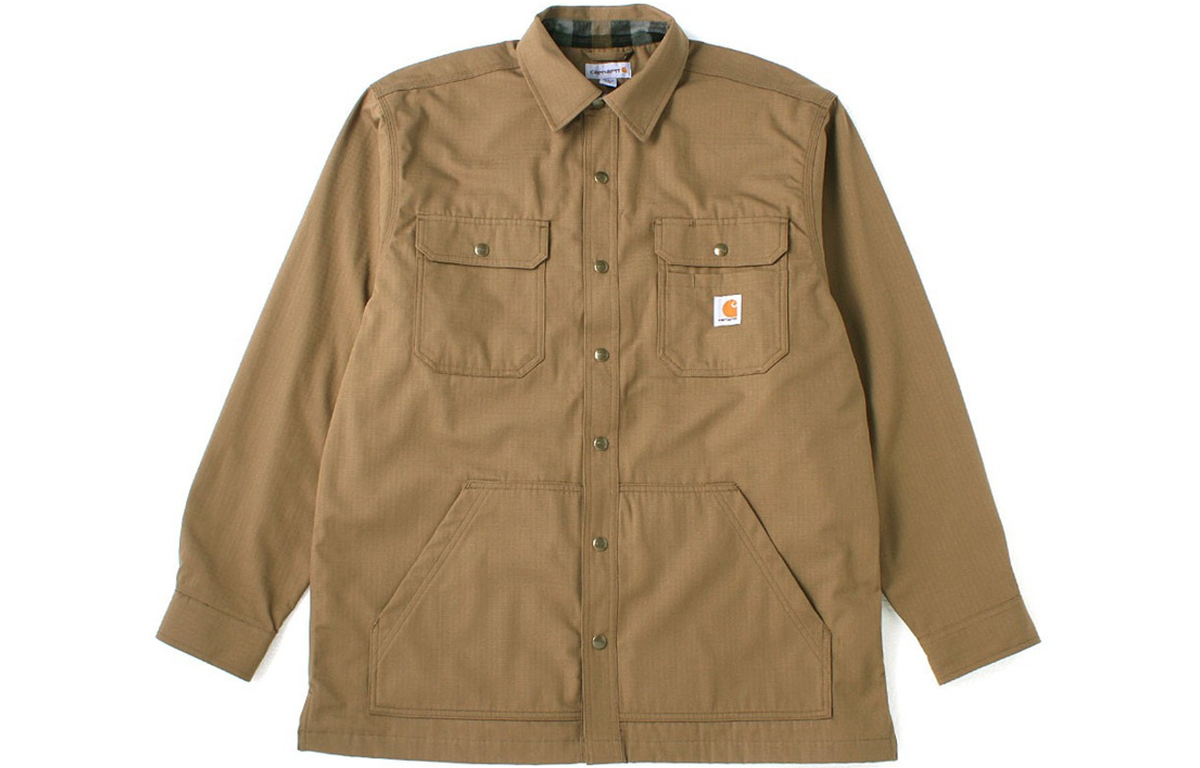 Carhartt WIP Khaki Military Style Flannel Lined Long-Sleeve Jacket for Men 104146-CBR