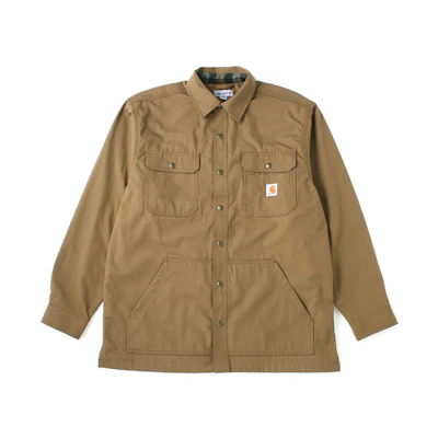 Carhartt WIP Khaki Military Style Flannel Lined Long-Sleeve Jacket for Men 104146-CBR