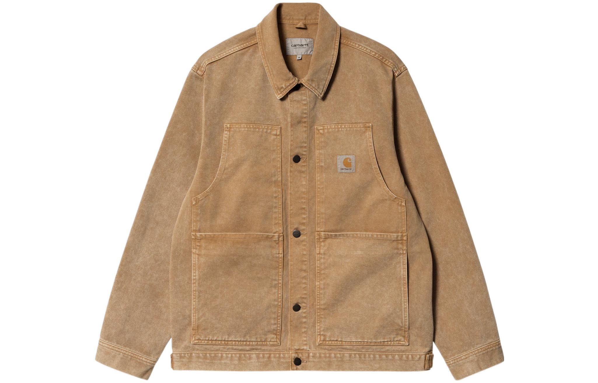 Carhartt WIP Khaki Single-Breasted Casual Jacket with Solid Color Design I030440-NO-WD