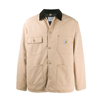 Carhartt WIP Khaki Single-Breasted Logo Collar Jacket I02735703