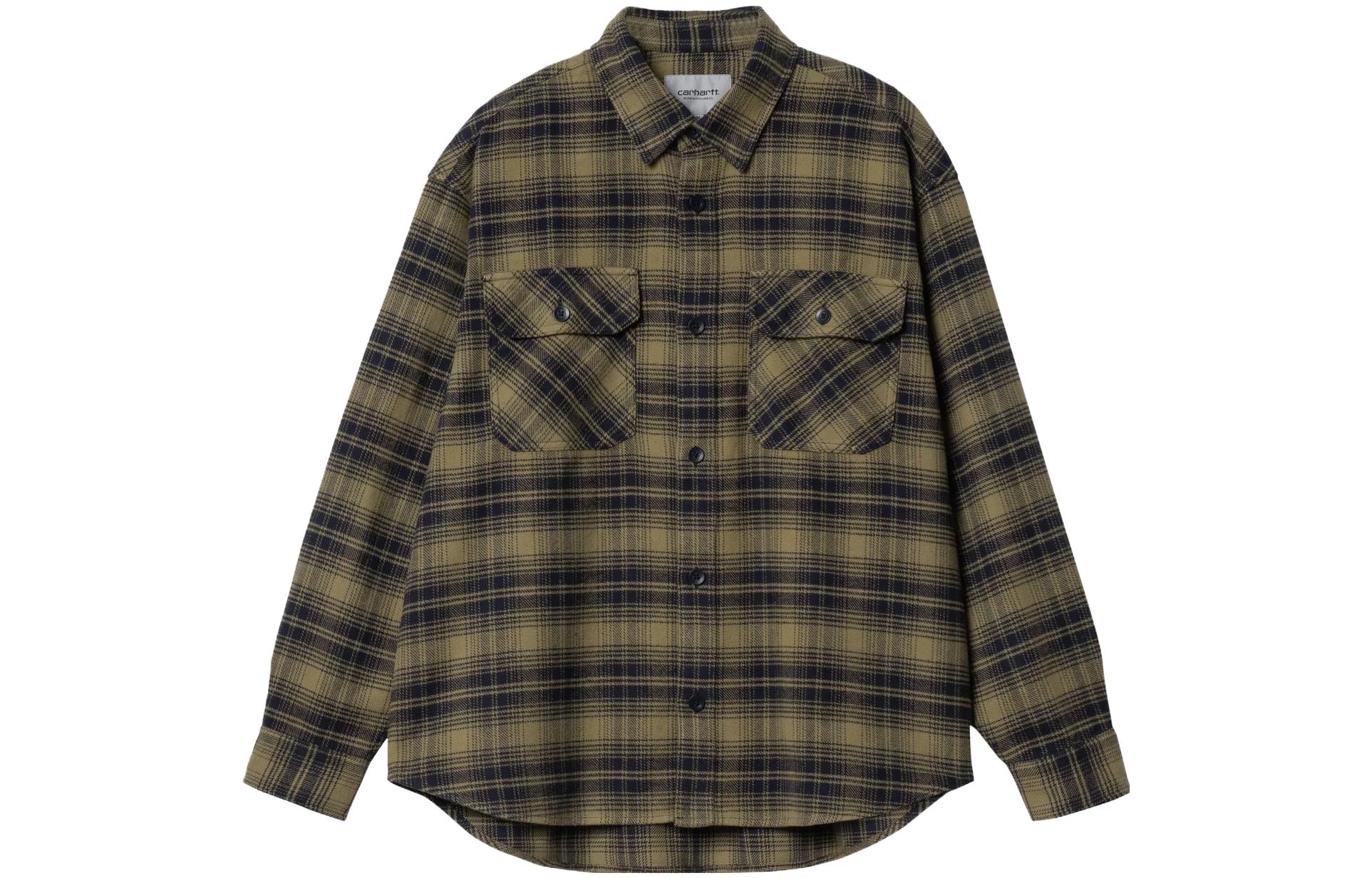 Carhartt WIP Krenz Check Shirt Green  Long Sleeve Button-Up Plaid Shirt. I032271-1PC-XX