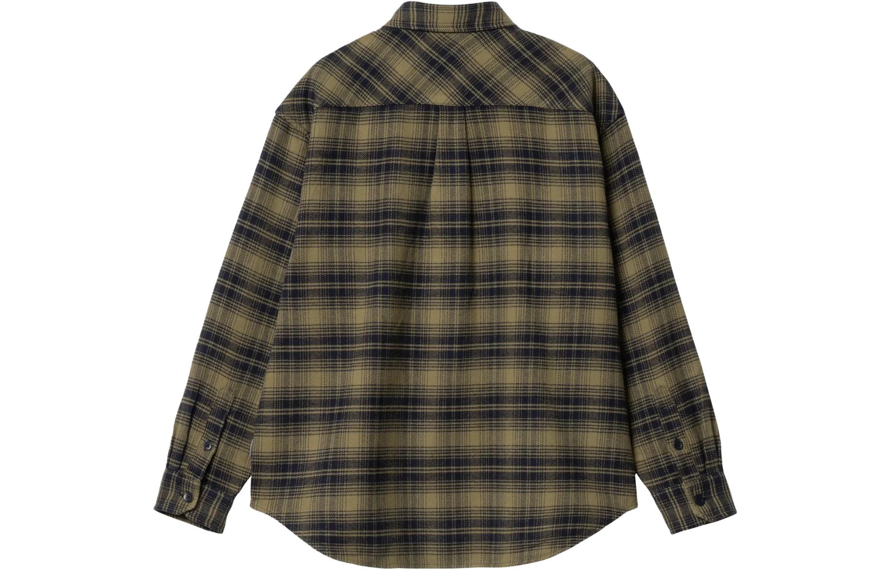 Lookbook Carhartt WIP Krenz Check Shirt Green  Long Sleeve Button-Up Plaid Shirt. I032271-1PC-XX