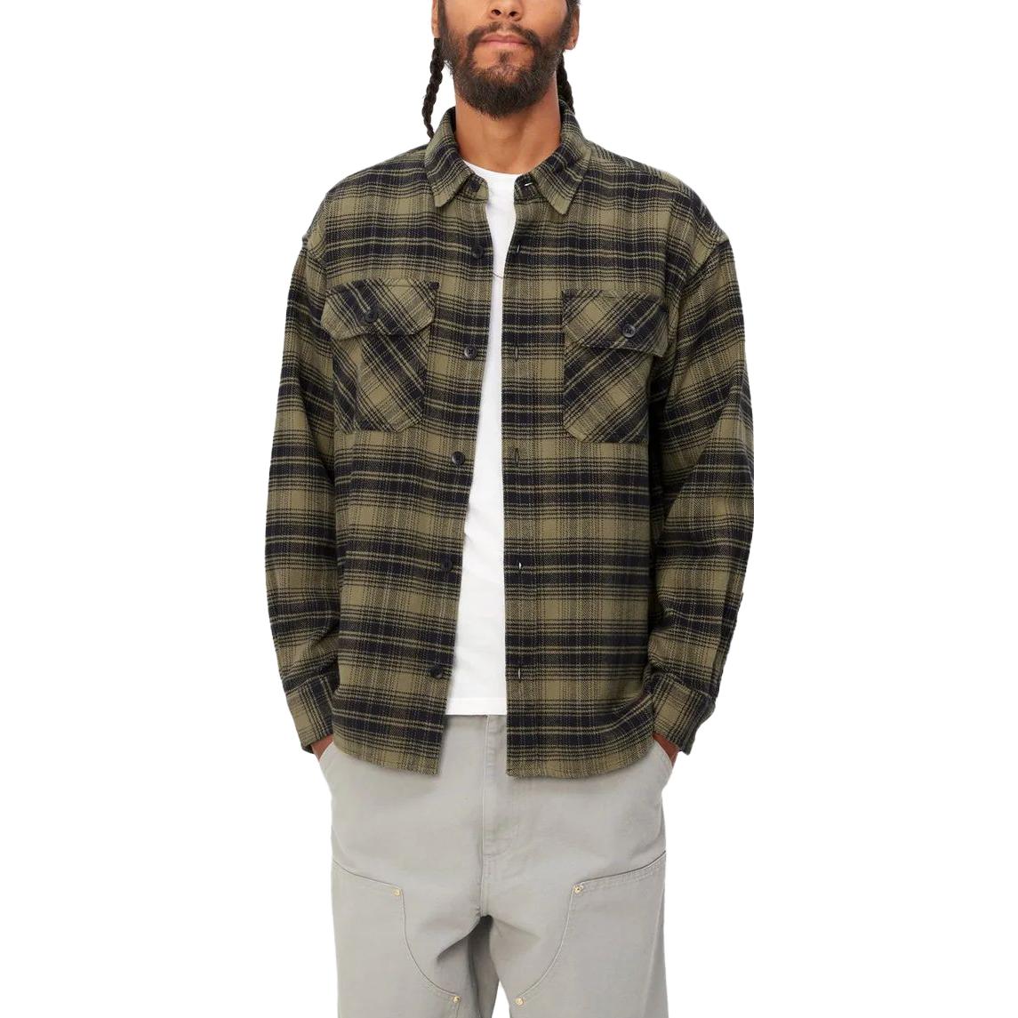 Shop Carhartt WIP Krenz Check Shirt Green  Long Sleeve Button-Up Plaid Shirt. I032271-1PC-XX