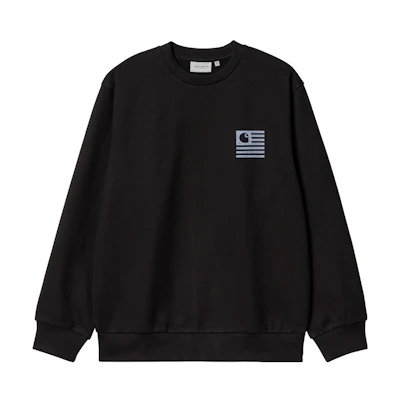 Carhartt WIP Label State Flag Crewneck Sweatshirt Black I031011-16Z-XX