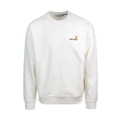 Carhartt WIP Letter Crewneck Pullover Sweatshirt Men’s White Long Sleeve I025475-D6-XX