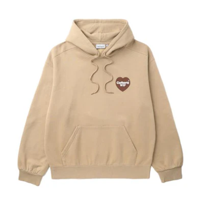 Carhartt WIP Letter Heart Print Oversized Hoodie Light Brown CHXSWF23I168L-BGX