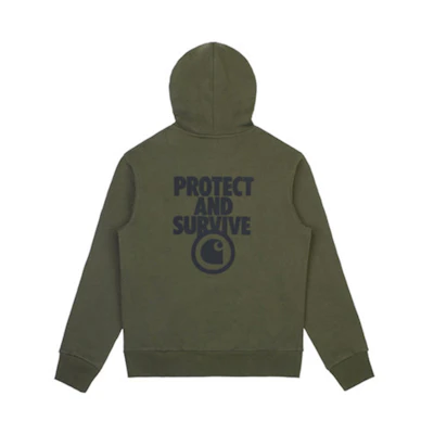 Carhartt WIP Letter Logo Printed Hoodie Men’s Dark Green CHXSWI027114D-GRD
