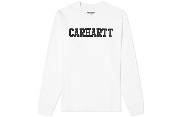 Carhartt WIP Letter Print Crewneck Long Sleeve Sweatshirt White I024805-0290