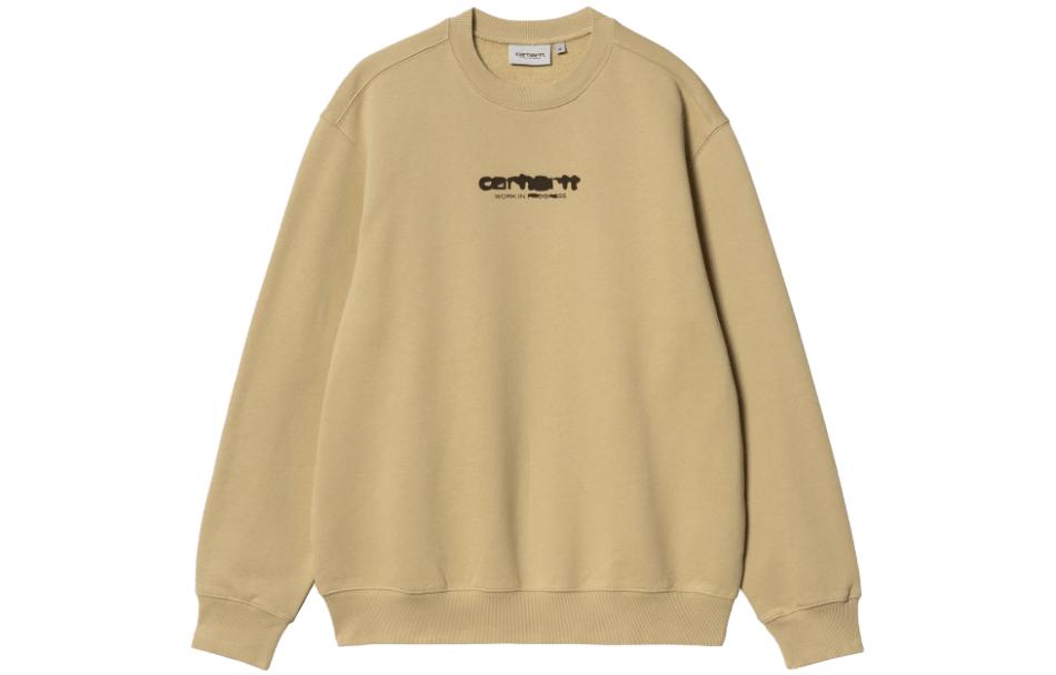Carhartt WIP Letter Print Crewneck Long Sleeve Sweatshirt Men Light Brown I032866-20F-06