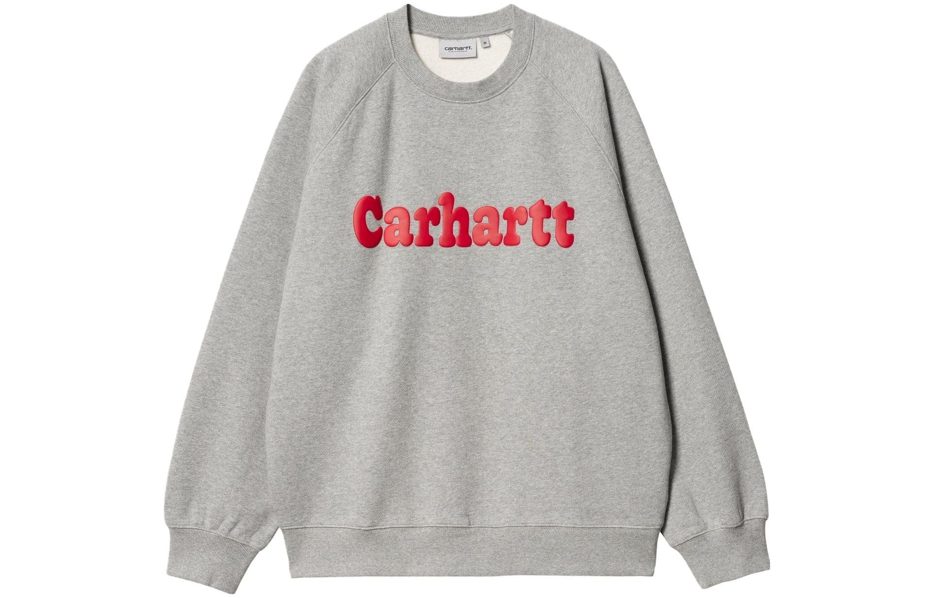 Carhartt WIP Letter Print Crewneck Long Sleeve Sweatshirt Grey I032459-1VM-XX