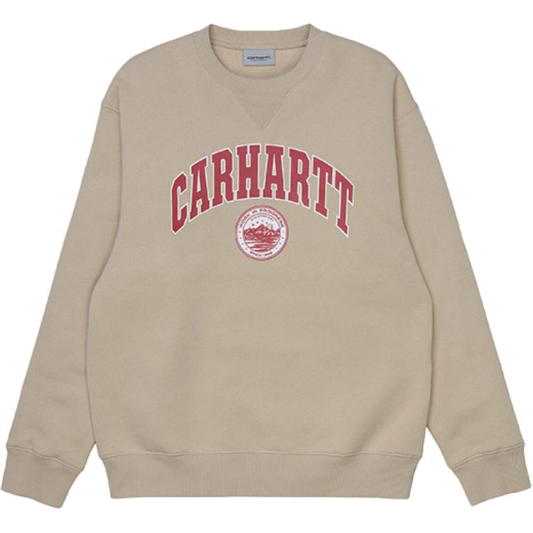 Carhartt WIP Letter Print Crewneck Pullover Sweatshirt Khaki Unisex I029510-G1-XX