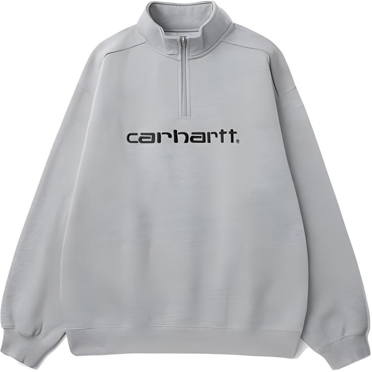 Carhartt WIP Letter Print Half-Turtleneck Long-Sleeve Sweatshirt CHXSWF23A037L-GYX