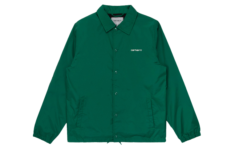 Carhartt WIP Letter Print Snap Jacket Green CHXJKI26317XC-GRX