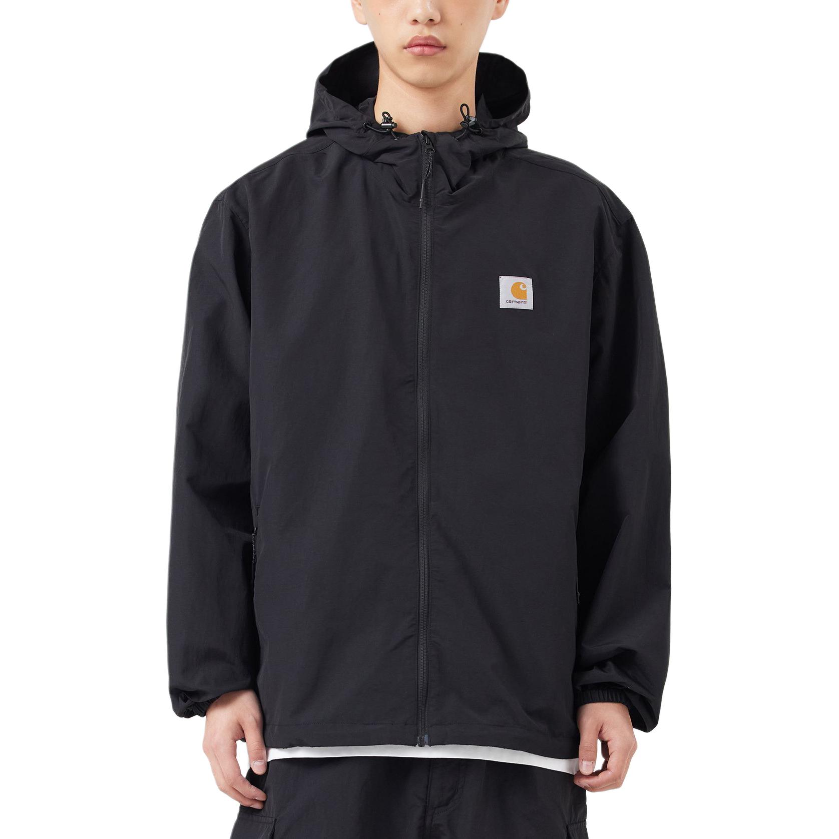 Shop Carhartt WIP Jaket Hoodie Hitam Ringan Unisex dengan Patch Logo A241042-89