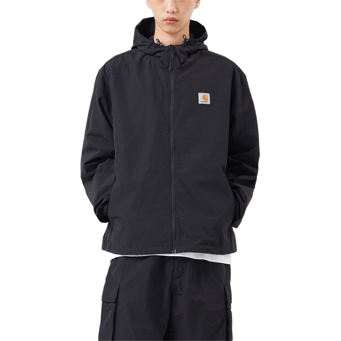 Details for Carhartt WIP Jaket Hoodie Hitam Ringan Unisex dengan Patch Logo A241042-89