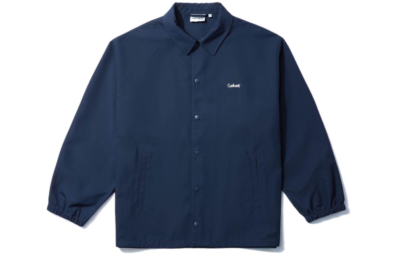 Carhartt WIP Logo Button-Up Jacket Unisex Navy Blue CHXJKA221023IBLX