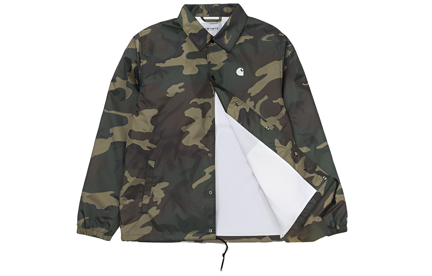 Carhartt WIP Logo Coach Jacket Long Sleeve Camo Green I025259-18F