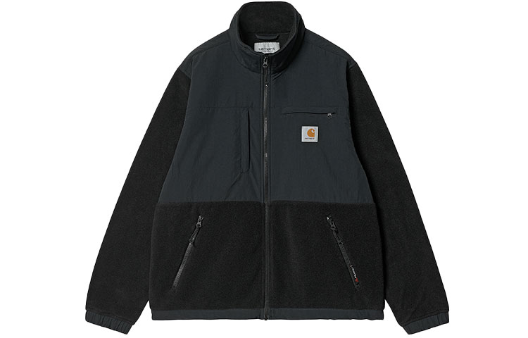 Carhartt WIP Logo Colorblock Stand-Collar Zip Jacket - Black I029459-00E-XX
