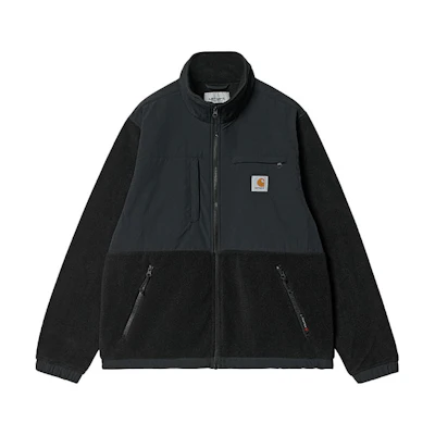 Carhartt WIP Logo Colorblock Stand-Collar Zip Jacket - Black I029459-00E-XX