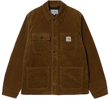 Carhartt WIP Logo Corduroy Michigan Jacket Khaki Color I028628-0EP-02 Carhartt WIP Logo Corduroy Michigan Jacket Khaki Color I028628-0EP-02