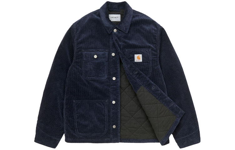 Carhartt WIP Logo Corduroy Michigan Jacket Navy Blue I028628-1C-02
