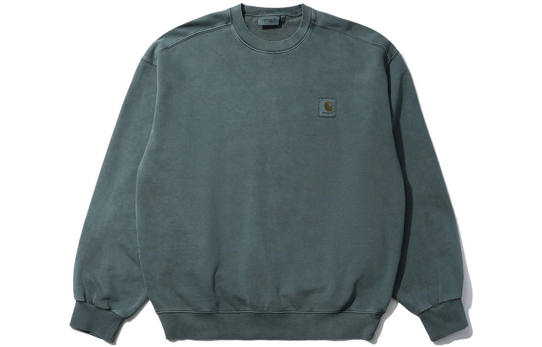 Carhartt WIP Logo Crewneck Loose Fit Sweatshirt Dark Green CHXSWI029522HBLX