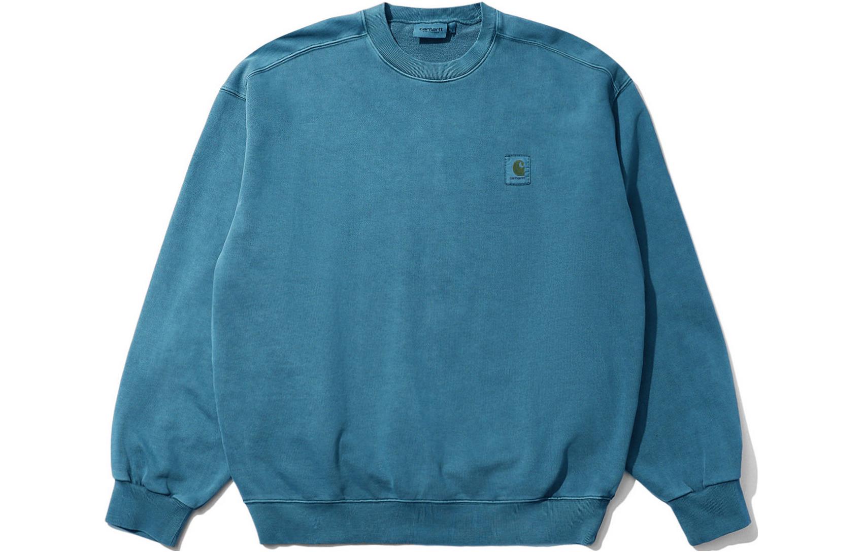 Carhartt WIP Logo Crewneck Pullover Sweatshirt Blue - Loose Fit CHXSWI029522HGRD