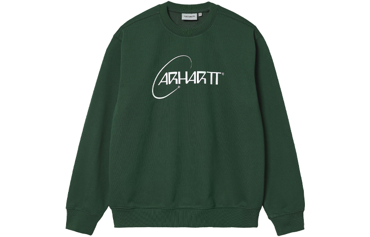 Carhartt WIP Logo Crewneck Sweatshirt Green Loose Fit I029929-08Z-90