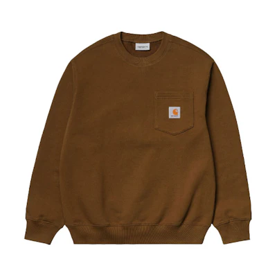 Carhartt WIP Logo Embroidered Crewneck Sweatshirt Brown () I027681-0EP-XX