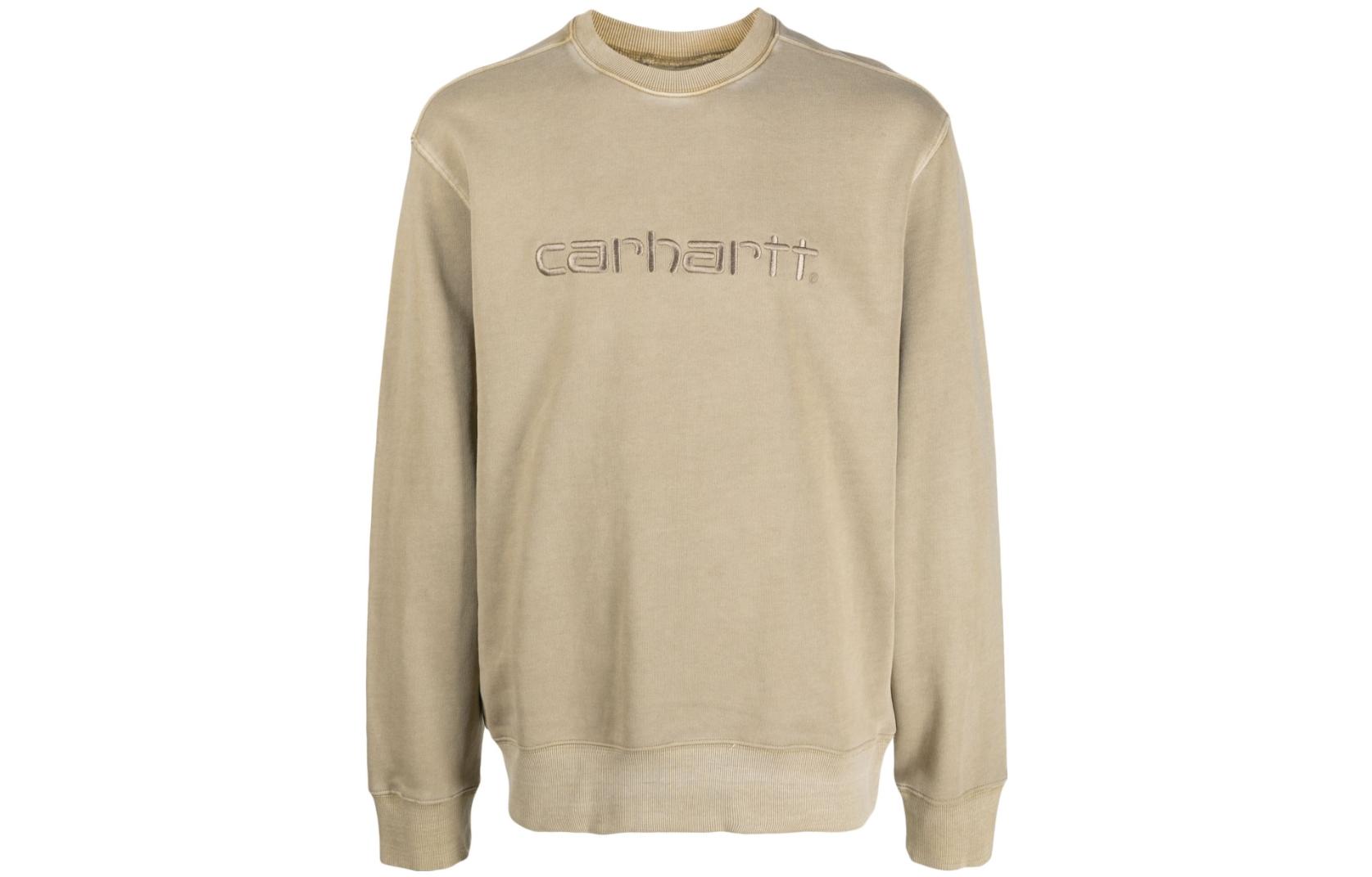 Carhartt WIP Logo Embroidered Crewneck Sweatshirt Men’s Camel Brown I0317880VZGD