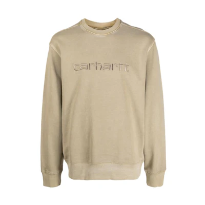 Carhartt WIP Logo Embroidered Crewneck Sweatshirt Men’s Camel Brown I0317880VZGD