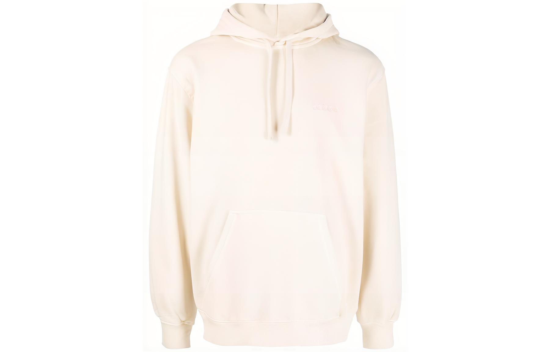 Carhartt WIP Logo Embroidered Fleece Hoodie Long Sleeve Unisex Off-White I030637POWDER