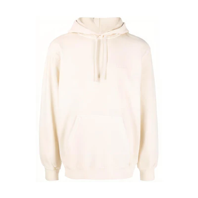 Carhartt WIP Logo Embroidered Fleece Hoodie Long Sleeve Unisex Off-White I030637POWDER