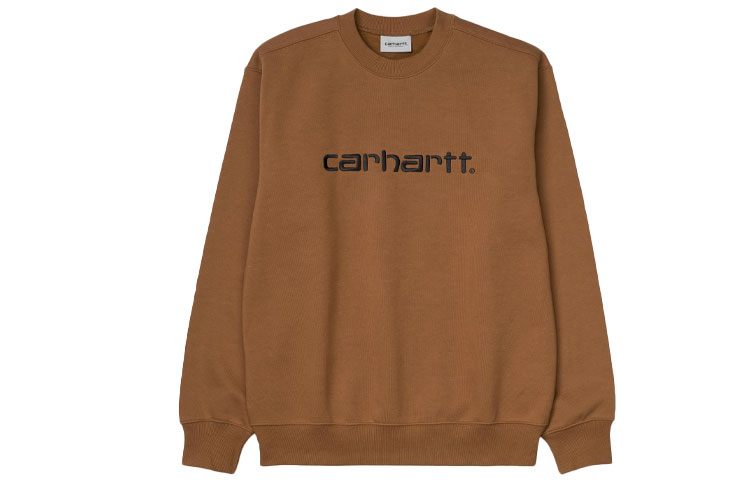 Carhartt WIP Logo Embroidered Fleece Sweatshirt Brown - I027092-HZ-91