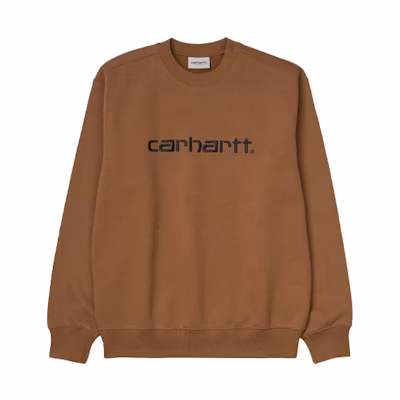 Carhartt WIP Logo Embroidered Fleece Sweatshirt Brown - I027092-HZ-91