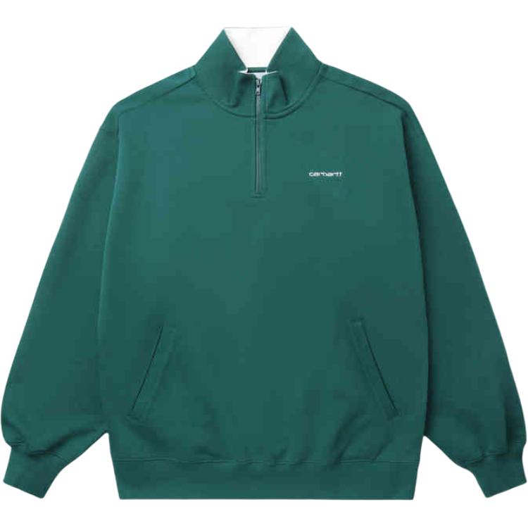Carhartt WIP Logo Embroidered Half-Zip Colorblock Sweatshirt Men’s Green CHXSWA241017M