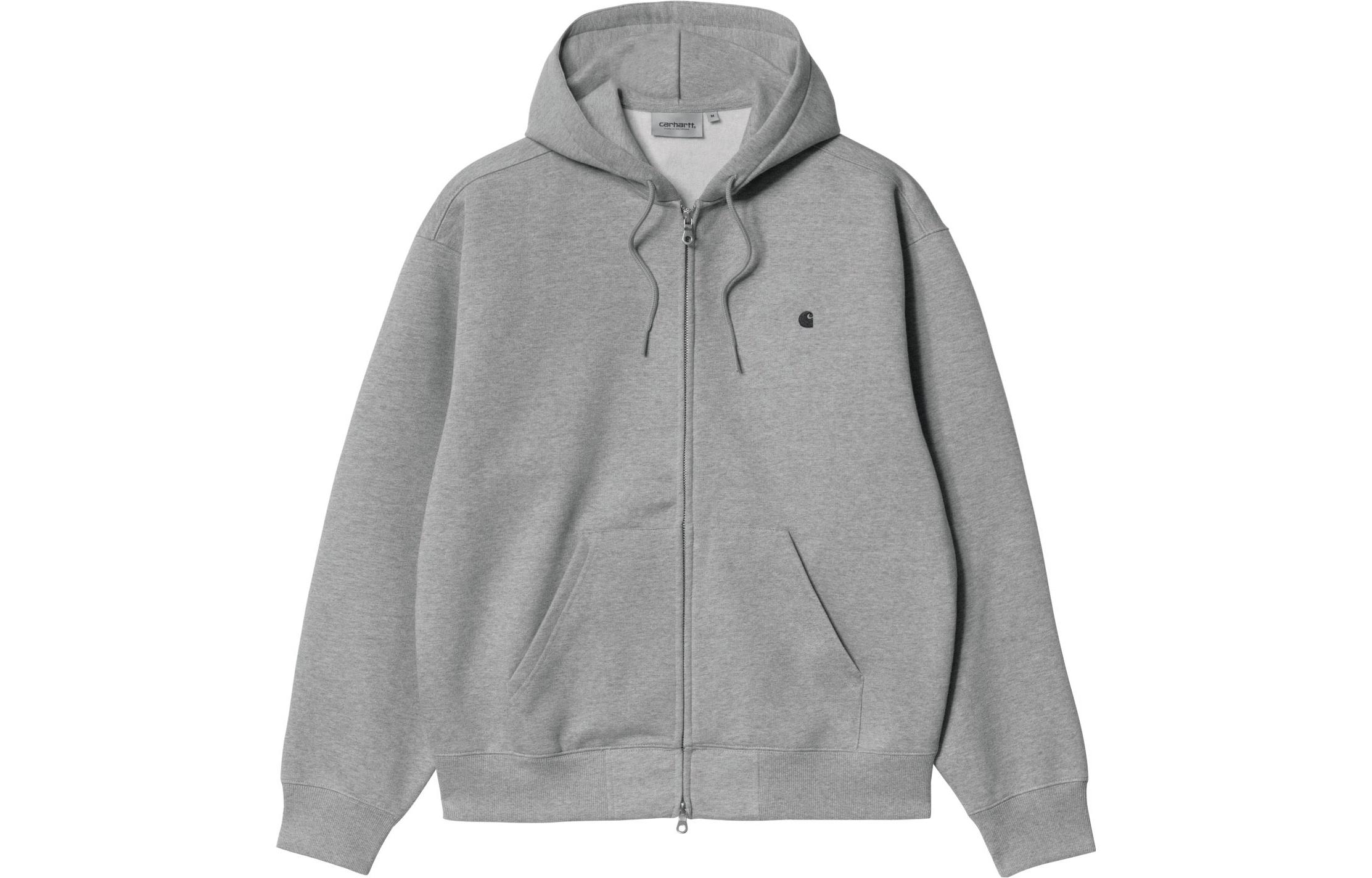 Carhartt WIP Logo Embroidered Hoodie Jacket Unisex - Gray A221060-23S-V6XX