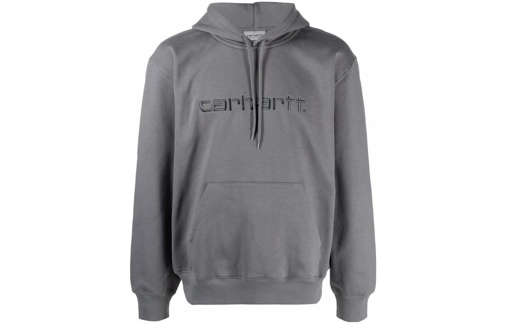 Carhartt WIP Logo Embroidered Pullover Hoodie Men’s Gray I030230SHV0JT-XX