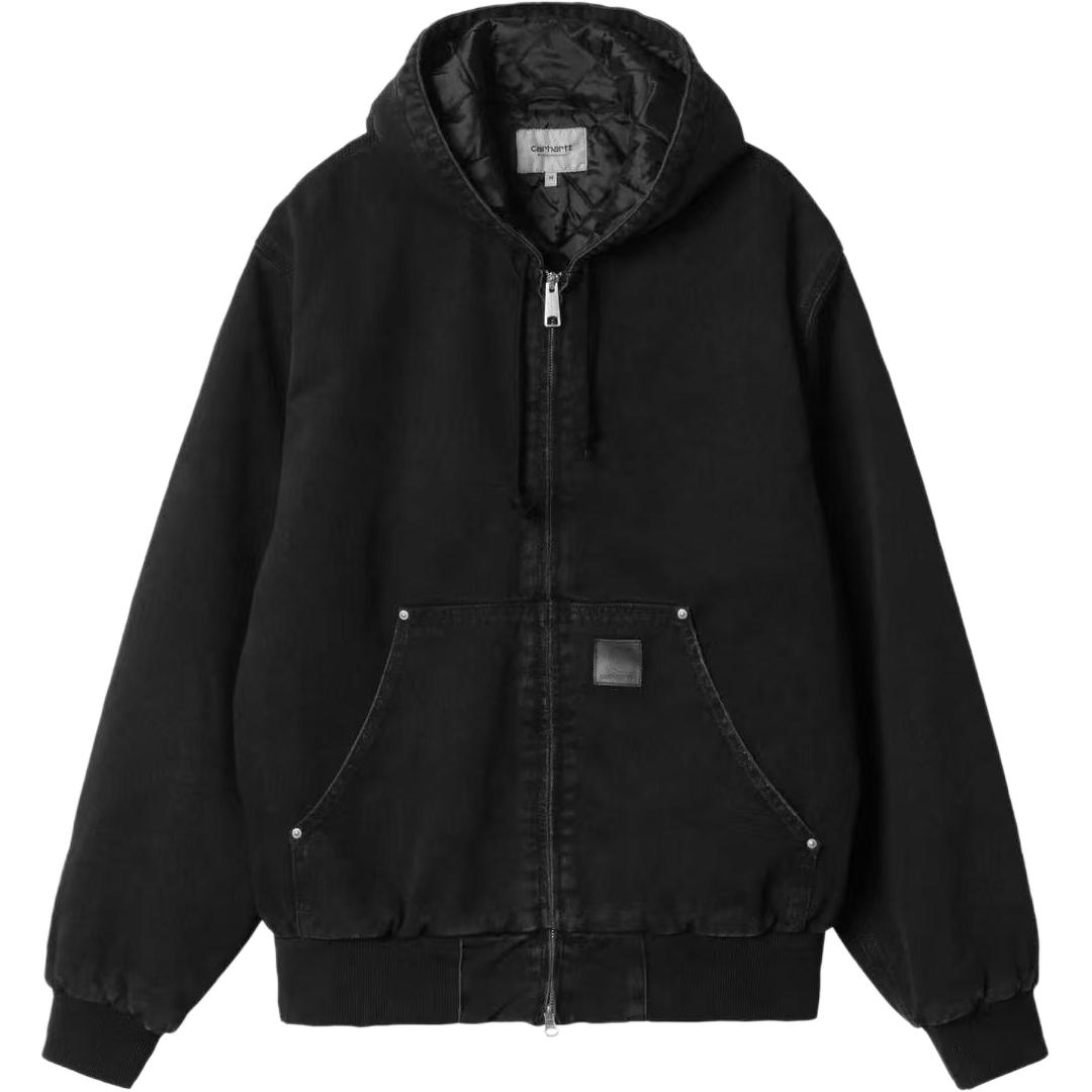 Carhartt WIP Logo Hoodie Zip-Up Jacket Black I034316-89-06